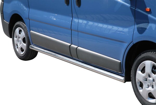 Schwellerrohre ohne Tritt für OPEL Vivaro Bj. 08-13 Edelstahl poliert Ø63mm TÜV