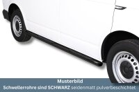 Schwellerrohre SCHWARZ oval mit Tritt für VW T6 & T6.1 ab Bj.15- Edelstahl mit TÜV
