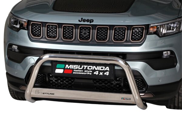 Frontbügel Edelstahl für Jeep Compass ab 2022 63mm mit Gutachten Frontschutzbügel