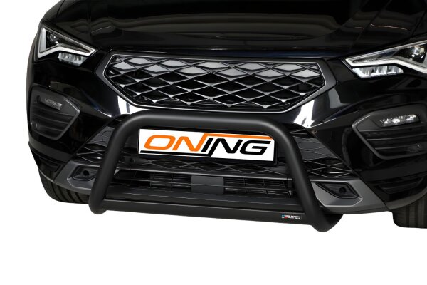 Frontbügel Edelstahl schwarz für Seat Ateca Bj21- Ø63mm Frontschutzbügel Gutachten
