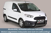 Schwellerrohre SCHWARZ ohne Tritt für Ford Transit Courier / Tourneo 2014-2017 Edelstahl Ø63mm TÜV