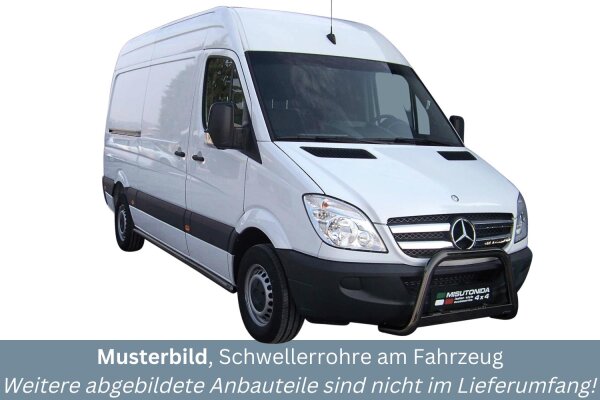 Schwellerrohre SCHWARZ ohne Tritt für Mercedes Sprinter mittlerer Rad,  386,00 €