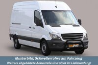 Schwellerrohre SCHWARZ ohne Tritt für Mercedes Sprinter L2 W906 Edelstahl Ø63mm TÜV
