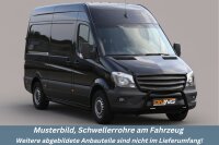 Schwellerrohre SCHWARZ ohne Tritt für Mercedes Sprinter L2 W906 Edelstahl Ø63mm TÜV