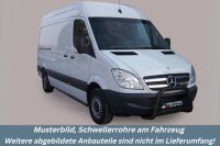 Schwellerrohre SCHWARZ ohne Tritt für Mercedes Sprinter L2 W906 W907 W910 Edelstahl Ø63mm TÜV