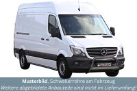 Schwellerrohre SCHWARZ ohne Tritt für Mercedes Sprinter L2 W906 W907 W910 Edelstahl Ø63mm TÜV