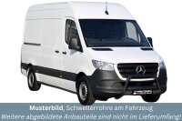 Schwellerrohre SCHWARZ ohne Tritt für Mercedes Sprinter L2 W906 W907 W910 Edelstahl Ø63mm TÜV