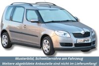 Schwellerrohre SCHWARZ ohne Tritt für Skoda Roomster...