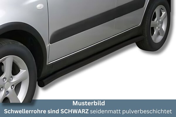 Schwellerrohre SCHWARZ ohne Tritt für Suzuki SX4 06-09 Edelstahl Ø63mm TÜV