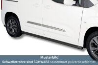 Schwellerrohre SCHWARZ ohne Tritt für Toyota Proace...