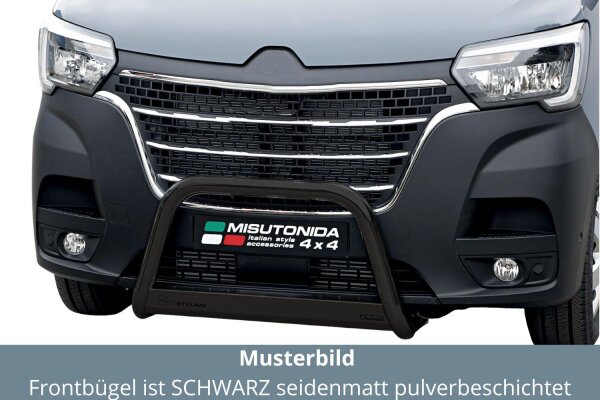 Frontbügel Edelstahl schwarz für NISSAN INTERSTAR Bj. 2022- 63mm mit Gutachten