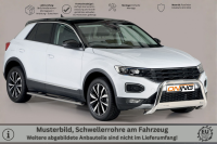 Schwellerrohre SCHWARZ oval mit Tritt für VW T-ROC ab Bj.17- Edelstahl mit TÜV