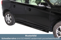 Schwellerrohre SCHWARZ oval mit Tritt für VOLVO XC60 Bj.08-17 Edelstahl mit TÜV