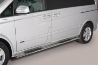 Schwellerrohre oval mit Tritt für Mercedes Viano...