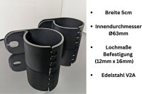 Frontbügel Edelstahl schwarz für Citroen Jumper 2014- 63mm mit Gutachten + Lampenhalter