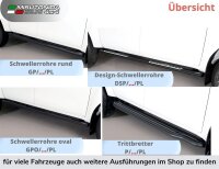 Schwellerrohre SCHWARZ Design oval mit Tritt für DACIA Duster Bj2018- Edelstahl mit TÜV