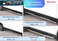 Schwellerrohre SCHWARZ Design oval mit Tritt für DACIA Duster Bj2018- Edelstahl mit TÜV