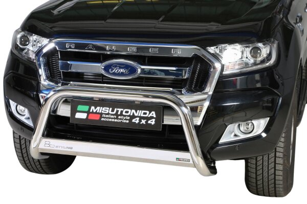 Frontbügel Edelstahl für Ford Ranger 2016- Ø63mm mit Gutachten Frontschutzbügel