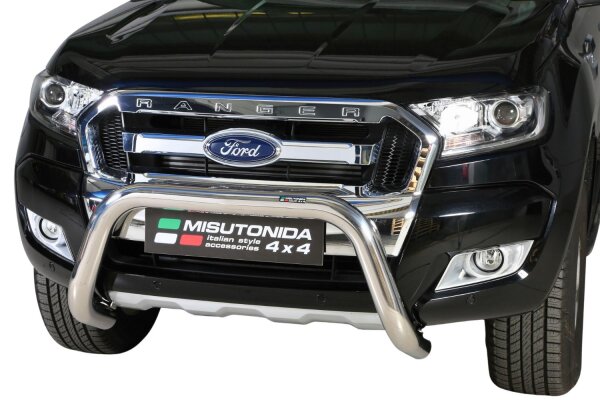 Frontbügel Edelstahl für Ford Ranger 2016 - Ø76mm mit Gutachten Frontschutzbügel