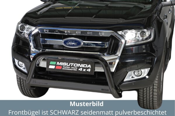 Frontbügel Edelstahl schwarz für Ford Ranger 2016- Ø63mm mit Gutachten Frontschutzbügel