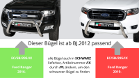 Frontbügel Edelstahl für Ford Ranger 2019 - Ø76mm mit Gutachten Frontschutzbügel