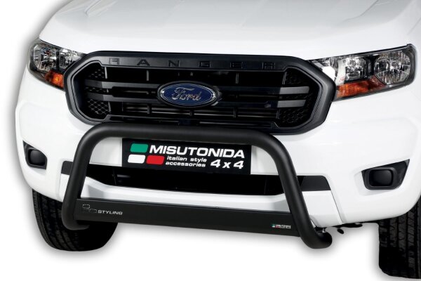 Frontbügel Edelstahl schwarz für Ford Ranger 2019- Ø63mm mit Gutachten Frontschutzbügel