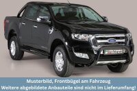 Frontbügel Edelstahl schwarz für Ford Ranger 2019- Ø76mm mit Gutachten Frontschutzbügel