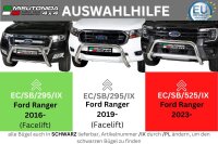 Frontbügel Edelstahl schwarz für Ford Ranger 2023- Ø76mm mit Gutachten Frontschutzbügel