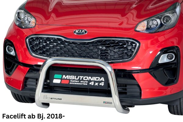 Frontbügel Edelstahl für Kia Sportage 2018-2021 Ø63mm mit Gutachten Frontschutzbügel