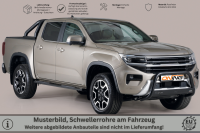 Schwellerrohre oval mit Tritt SCHWARZ für VW Amarok II 2023- Edelstahl TÜV
