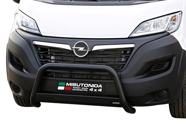 Edelstahl Frontbügel SCHWARZ für OPEL Movano C Maxi & Camper 2022- Ø63mm mit Gutachten