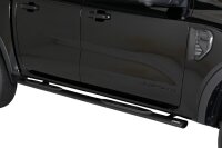 Schwellerrohre oval mit Tritt SCHWARZ für FORD...