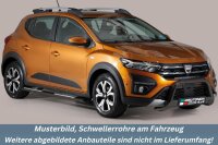 Schwellerrohre SCHWARZ Design für Dacia Sandero Stepway 2021- Edelstahl TÜV