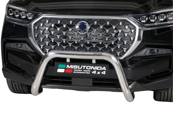 Frontbügel Edelstahl für Ssangyong Rexton 2023- Ø76mm mit Gutachten Frontschutzbügel