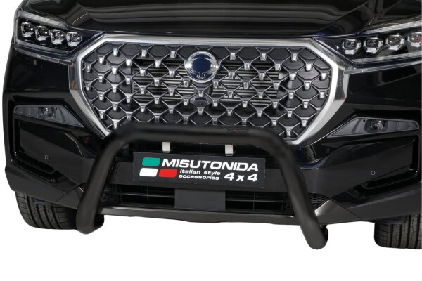 Frontbügel Edelstahl schwarz für Ssangyong Rexton 2023- Ø76mm EG-mit Gutachten
