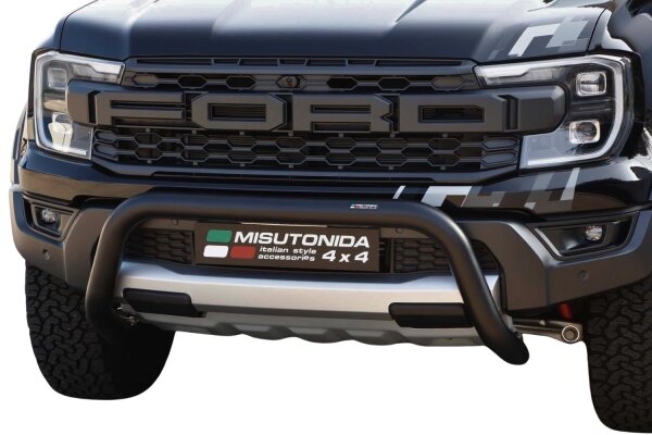 Frontbügel Edelstahl schwarz für Ford Raptor 2022- Ø76mm mit Gutachten