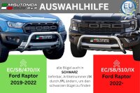 Frontbügel Edelstahl schwarz für Ford Raptor 2022- Ø76mm mit Gutachten
