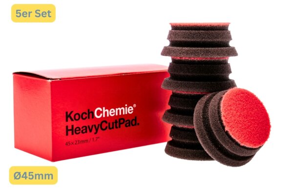 1x Koch Chemie Heavy Cut Pad Set 5x Ø 45 x 23 mm Polierschwamm Polierpad