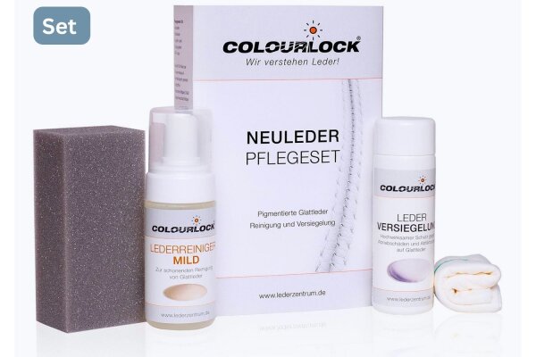 COLOURLOCK Neuleder Pflegeset mild Reiniger Versiegelung Schwamm Tuch