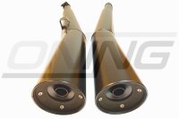MARVING Auspuff Paar "Master" schwarz verchromt für Honda CB 900 F 82 / 1100F Bol dOr SC11 SC09