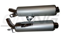 MARVING Auspuff Paar "Amacal" Verchromt+Aluhülle für Suzuki DR 650 RS / RSE SP42B SP43B
