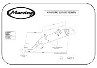 MARVING Auspuff "Enduro amacal" Verchromt für Kawasaki KLR 650 TENGAI (Bj. 1998-2004) KL650A KL650B KL650C