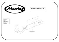 MARVING Auspuff "Amacal" verchromt+Aluhülle für Suzuki DR 650 E Bj.96- SP46B