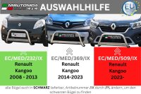 Frontbügel Edelstahl für Renault Kangoo 2023 - Ø63mm mit Gutachten Frontschutzbügel