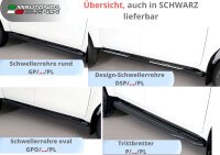 Schwellerrohre oval mit Tritt für VW T7 Multivan Edelstahl poliert mit TÜV