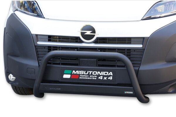 Edelstahl Frontbügel SCHWARZ für OPEL Movano C Facelift 2024- mit Gutachten Frontschutzbügel