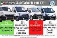 Edelstahl Frontbügel SCHWARZ für OPEL Movano C Facelift 2024- mit Gutachten Frontschutzbügel