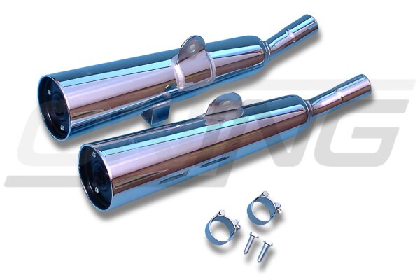 MARVING Auspuff Paar "Master" verchromt für HONDA CM 125 C (Custom) JC05