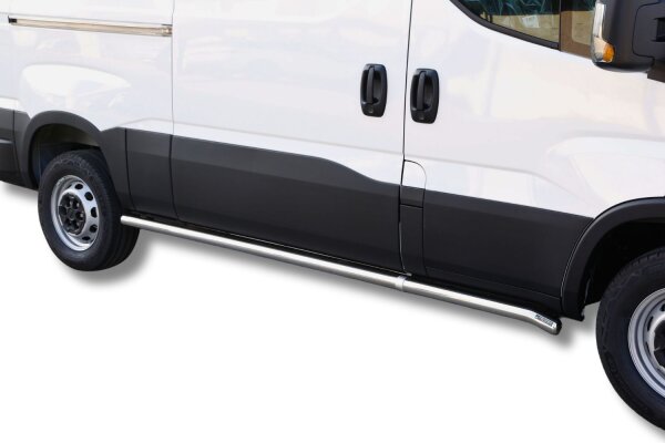 Schwellerrohre ohne Tritt für IVECO Daily VII 2024- Edelstahl poliert Ø63mm TÜV