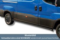 Schwellerrohre SCHWARZ ohne Tritt für IVECO Daily VII 2024- Edelstahl Ø63mm TÜV